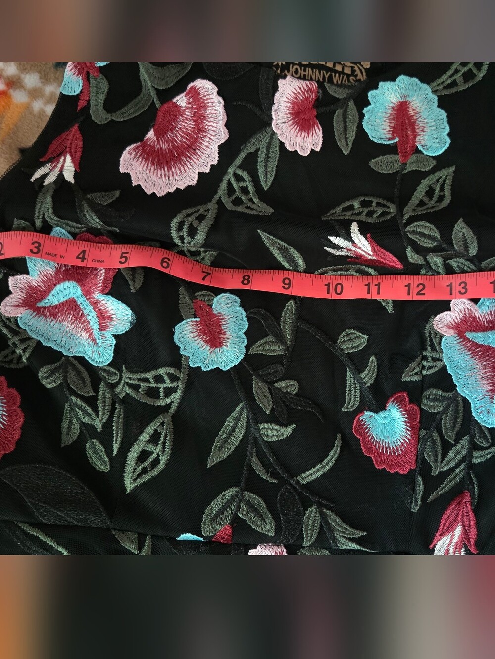 Johnny Was Black Dress with Colorful Floral Design - Picture 15 of 15